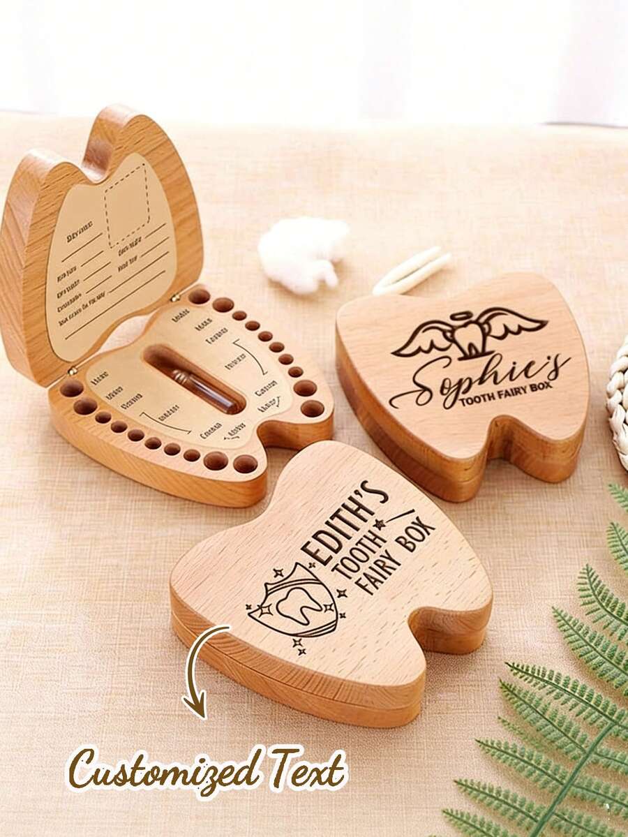 Hộp đựng răng cá nhân hóa - Hộp sưu tập răng có tên/ngày tháng // - Hộp đựng răng dùng làm quà tặng lễ rửa tội, sinh nhật và tiệc tùng (Nhãn tên tùy chỉnh và họa tiết thiên thần) Tiện dụng, Trang trí, Có chữ, Thời trang, Hiện đại, Nhiều màu sắc, Dễ thương, Thường ngày, Tùy chỉnh, Cá nhân hóa, Độc đáo, Được thiết kế riêng, Con trai, Con gái - Quà tặng tựu trường - Nhiều màu - Xem 1