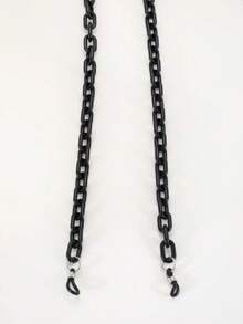 1pc Unisex Versatile All-Black Turquoise Shell Texture Eyeglasses Chain - Black - View 2