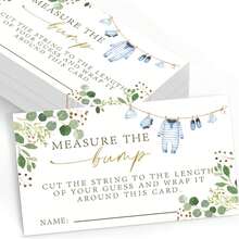 Baby Shower Game Cards With "How Big Is Mommy's Belly" Measurement, European Birch Leaf Design, Party Favor Supplies - View 3