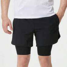Under Armour Peak Woven 2-In-1 Lightweight Men's Fitness Training Shorts 1378604-001 - Black - View 1