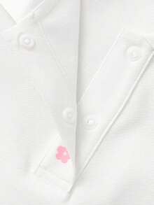 Balabala Sweet Girls Summer Polo T-Shirt 2026 Short Sleeve Cute Soft Lightweight Top - Original White - View 3