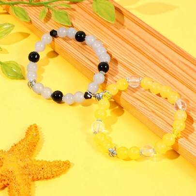 2条/套磁性友谊手链，卡通人物手链，男女通用，节日/情人节/新年礼物