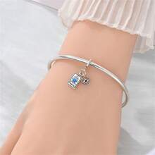 S925纯银旅行主题吊坠 - 热气球、飞机、地球仪、行李箱珠，兼容欧洲手链，适合作为订婚、结婚或蜜月礼物。 - 彩色 - 查看 6