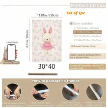 1幅帆布防水装饰海报，儿童房装饰画，带框墙画，芭蕾舞主题儿童房墙画，女孩卧室装饰，芭蕾主题画，复古芭蕾海报，舞蹈主题，适合女孩婴儿房，波西米亚风格婴儿房装饰，墙面挂饰，舞蹈工作室装饰，浴室装饰，幼儿园装饰，婴儿房墙面艺术海报 - 彩色 - 查看 17