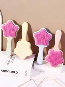 1支婴儿气垫星形梳，婴儿头部护理梳，可爱星形按摩顺发梳，家用按摩直发梳 - 彩色 - 查看 5