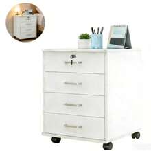 Archivador De 4 Cajones Organizador Archivero Con 4 Ruedas - Blanco - Ver 1