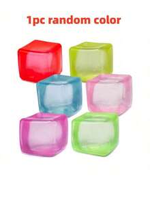 (Color aleatorio) 1/6 piezas Cubo de hielo con forma de cubo de estrés Fidget Cube - Cubo de alivio de estrés, textura suave y apretable, juguete de mano y de escritorio, alivia eficazmente la ansiedad, adecuado para el aula, al aire libre, oficina, ideal para decoración de escritorio, recompensas escolares, regalos de fiesta, ¡esencial para celebraciones, regalos de Halloween, regalos de Acción de Gracias, regalos de Navidad! - Multicolor - Ver 12