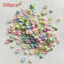 10毫米 100颗、300颗、500颗 亚克力花 AB彩雏菊，小孔花托 DIY手工复古风发夹，摇摇乐材料 - 彩色 - 查看 13