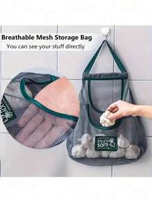 1/2pcs Multi-Function Kitchen Storage Net Bag - Wall Mounted Organizer Bag, Suitable For Fruits, Vegetables, Ginger And Garlic | Essential Home Accessory (Please Check The Size Carefully Before Placing The Order.) - Multicolor - View 5