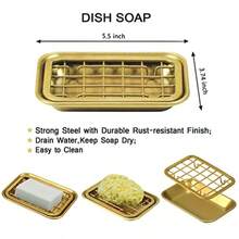 SheeChung - Juego completo de 6 tarros de mason para baño soporte para cepillo para polvo de dientes dispensador de jabón de loción 2 tarros de masón jabonera cesta de papel higiénico decoración - Dorado - Ver 7
