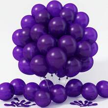 60pcs/Pack 10-Inch Deep Purple Latex Balloons, Suitable For Arches, Birthdays, Halloween, Graduation Parties - View 1