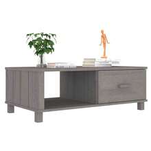CROISSANCE Table basse HAMAR Gris clair 100x55x35 cm Bois massif de pin - Gris - Voir 5