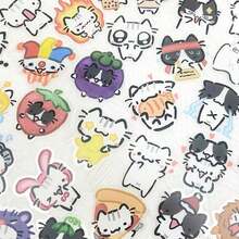 54pcs Interesting Shocking Little Cat Sticker Waterproof PET Transparent Decals For Water Bottle Laptop Luggage Journal Stationery Phone DIY Decorate Sticker - E - 查看 2