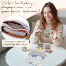 kilofly Chinese Silk Brocade 3 Zipper Pockets Jewelry Pouch Bag Set of 2 - conjunto 2 A - Ver 6