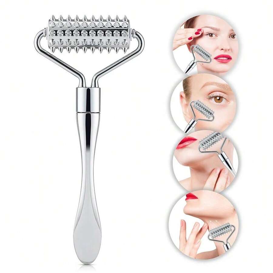 Face Massager Microneedle Roller For Face Zinc Alloy Derma Roller Facial Manual Massager Beauty Tools