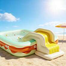 1个三层绿色龙形充气游泳池，家庭充气游泳池，采用PVC材质，三层设计，易于安装和存放，是户外休闲、后院派对、花园、露台、夏季派对和水上游戏的理想之选 - A - 查看 12