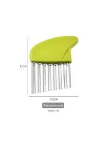 Stainless Steel Wavy Slicer, Can Be Used To Cut Potatoes, Carrots, Vegetables, Also Can Cut Wavy Shapes, Serves As French Fry Cutter - Multicolor - View 2