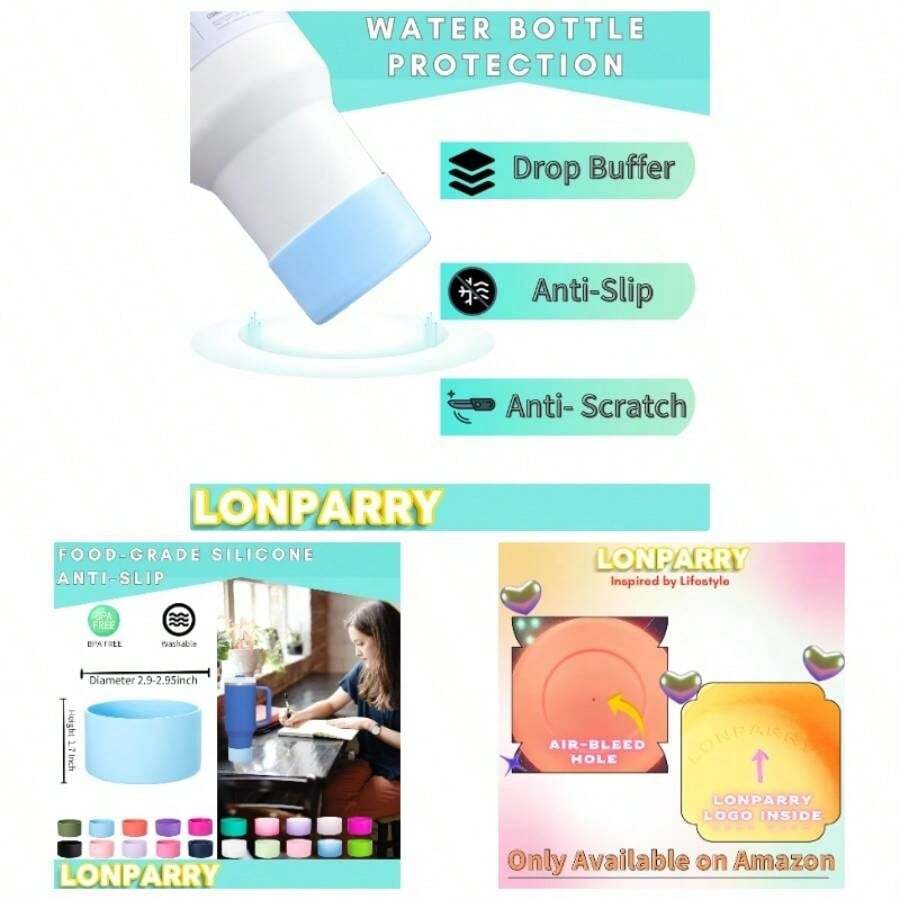 2 - Pack Silicone Boot 30 40 OZ Cup, Boots Accessories, Non - Slip Tumbler Bottom Protector Cover, Noise Reduction Protective Sleeve H2.0/ IceFlow 20oz 30oz - màu xanh da trời - Xem 1