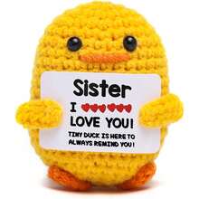 1pc Hand Crocheted Small Yellow Duck With Inspirational Card-Cute Duck, Very Suitable For Birthday, Christmas And Valentine's Day Gifts. - Multicolor - View 12