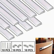 10 piezas de 50 cm Canal de aluminio flexible LED, pantalla de lámpara de aluminio blanco ultradelgada y plata, carcasa de aluminio flexible, incluye clips de montaje y tornillos, adecuado para instalación de tiras de iluminación, decoración del hogar, iluminación de gabinete - Perfiles de aluminio flexibles - Ver 10