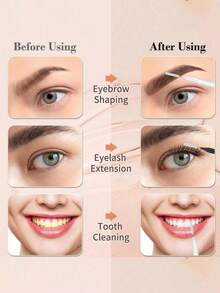 200件套带盖眉刷套装，包含眉毛修剪器、睫毛夹、染色工具、眉睫造型配件 - 彩色 - 查看 6