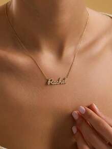 1 chiếc dây chuyền mảnh kiểu Âu và Mỹ, unisex, mặt dây chuyền chữ cái tiếng Anh cá nhân hóa, thời trang đeo hàng ngày. - Phiên bản đính kim cương 1 - Vàng - Xem 2