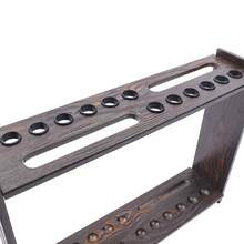 12 Slot Pool Cue Rack Floor Standing Billiard Cue Holder Dark Brown Floor Standing Pool Cue Rack - Dark Brown - View 10