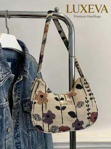 Fashionable & Versatile Solid Color New Style Plant Print One Shoulder Casual Minimalist Baguette Crossbody Square Bag For Women, Fashionable Knitted Contrast Floral Commuter Magnetic Underarm Bag, Minimalist Shoulder Bag, Portable Handbag, Suitable For Women's Daily Use, Exquisite Floral Pattern Ladies Handbag, Versatile Solid Color New Floral Print Shoulder Bag, Casual Minimalist Baguette Small Square Bag For Women, Vintage Bohemian Floral Print Crossbody Bag, Retro Shoulder Hippie Bag, Women Handbag With Wallet , Bohemian Outfit For Women, Boho, Travel Essential, Bags, Beach Bag, Summer, Purses And Bags Women, Easter, Octobuddy, Boho, Key Chains, Cruise Essential, Wedding Items, Polka Dot, Beach Accesories For Women, Travel Accesoires, Car Acessesories, Vacation Essentials, Travel Essentials For Women, Beach Bag[US-Based Shipping] - 彩色 - 查看 4