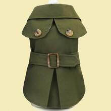 新款春夏宠物服装，动物图案风衣，英伦风外套，欧美风宠物大衣，动物图案狗狗服装，风衣，夹克 - 綠色 - 查看 12