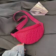 1pc Girl's Heart Embroidered Zipper Closure Shoulder Bag, Fashionable Crossbody Chest Bag Suitable For All Seasons - A - View 8