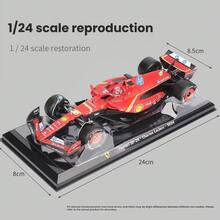 Burago 1:24 Modelo de coche de carreras Ferrari F1 SF24 Fórmula 1 de aleación, Ferrari, Red Bull, McLaren, Mercedes, juguete de coche realista coleccionable, regalo para hombres - Multicolor - Ver 3