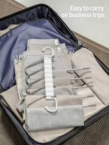 1pc Random Foldable Multi-Layer Pants, Scarf, Tie Organizer Rack - White - View 2