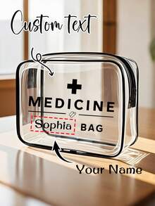 Customizable Name Large Capacity High-Quality PVC Travel Organizer Bag With Zipper Closure - Lightweight, Fade-Resistant Ladies Cosmetic And Toiletry Bag, TSA-Approved Portable Makeup Bag, Easy-To-Wipe Clean Design, Fashionable And Technological Organizer Pouch - Multicolor - View 1