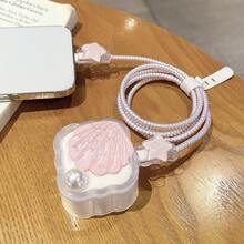 Star Shell UK Standard 20W Charger Head Protective Case, Shockproof Dustproof Soft Shell - Pink Seashell - View 2