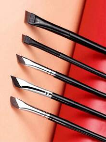 5pcs/Set Makeup Brush Set, Includes Eyeshadow, Contour, Eyebrow Brushes - Soft And Skin-Friendly Cosmetic Tools, Portable Travel Makeup Kit,Eyebrow Brush,Eyeshadow Brush,Spoolie,Spoolie Brush - 彩色 - 查看 8