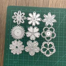 Conjunto de matrizes de corte com motivos florais de primavera, ideais para confecção de cartões, recorte de padrões florais, design floral simétrico e tema de flocos de neve. Inclui moldes e matrizes de relevo, especialmente projetadas para trabalhos manuais, scrapbooking e criação de álbuns DIY. - MC839 - Ver 6