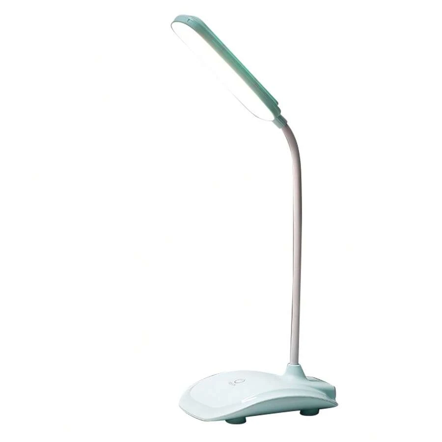 LED Desk Lamp Touch Control Three Level Color Temperature Stepless Dimming USB Charging Table Lamp Cyan - Lámpara de escritorio LED - Ver 1