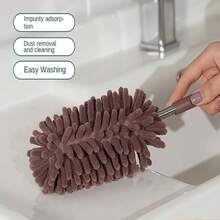 1 Set Mini Car Duster Brush, Flexible Adjustable Ultra-Fine Fiber Cleaning Tool For Home And Vehicle Interior Maintenance - Made Of Polyester Fiber. - Pink - View 2