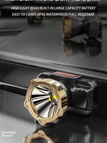 1个强力LED头灯手电筒光源可充电露营头灯狩猎头灯迷你钓鱼头灯 - 如圖所示 - 查看 4