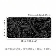 Artistic Curved Extra Large Mouse Pad, Gaming Desk Mat, Big Keyboard Pad, Washable, Rubber Non-Slip Bottom, Stitched Edge, Gift Mouse Pad, Desk Protector, Study Pad, Multiple Sizes Available, Computer Keyboard Mat, Laptop Pad - Artistic Curves In Black - View 14