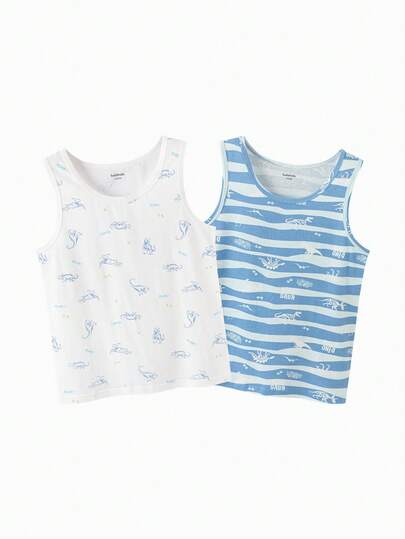 Balabala Boys Tank Top 2 Packs Soft Cotton Sleeveless Undershirts