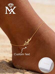 Tobillera con nombre, tobillera personalizada, tobillera con nombre personalizado, regalo del Día de la Madre, pulsera de tobillo con nombre, tobillera con nombre - Multicolor - Ver 2