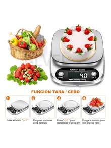 Balanza de gramos digital recargable de alta precisión 1g/10kg - Plateado - Ver 4