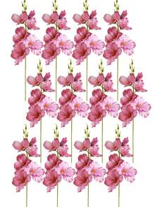6pcs/12pcs 55cm Artificial Silk Narcissus & Magnolia Flowers, Home Living Room Wedding Tabletop Decor, Romantic Theme - Hot Pink - View 10