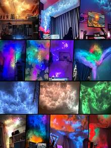 1pc DIY Thunder Cloud LED Light (Single Pack), USB Powered Wall-Mounted Giant Cloud Lamp - Made Of ABS Resin, Adjustable Brightness - Colorful Atmosphere Night Light, Ideal For Gaming Room And Party (Includes Light Source) - Popular Christmas Gift, Suitable For Office, Bedroom, Hotel, Party And Restaurant Holiday Decoration - Multicolor - View 3