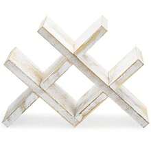 MyGift - Estantería Hecha de Madera rústicaColor Blanco para Almacenamiento de Vino 4 Botellas - Blanco - Ver 5