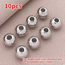 10颗优雅简约铜镀18K金、厚银色和铂金色抛光圆形隔珠DIY手链项链耳环套装，适合婚礼派对 - 彩色 - 查看 30