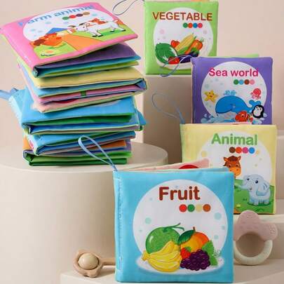 Sách âm thanh Crinkle Rustle, Sách vải không rách, Đồ chơi giáo dục về trái cây và động vật cho trẻ sơ sinh, Thúc đẩy học tập sớm và phát triển nhận thức, Quà tặng Giáng sinh, Phục sinh