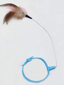 1pc Cat Teaser Wand, Cat Toy With Steel Wire, Feather, Bell, Replacement Head For Self-Playing Cat Toy, Pet Supplies - Multicolor - View 10