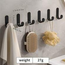 5pcs Heavy Duty Self-Adhesive Hooks - Waterproof Bathroom & Kitchen Hooks, No Drill Installation, Damage-Free Removal, Holds Towels, Keys, Utensils - For Bathroom, Kitchen, Office, Home Organization - Space-Saving J-Shaped Hooks, Sleek Hook Design, Office Storage, Modern Storage, Strong Adhesive, Small Space Living, Utility Hooks - Multicolor - View 1